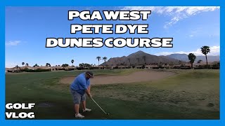 Teeing off at PGA West Pete Dye Dunes Course #PGA #golf #Qschool
