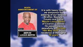 Mervin Lucius Bertin ~ Short Obituary