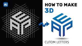 How To Make Any Custom Letters Logo Template With 3D Cube | Adobe Illustrator Tutorials | In Grid