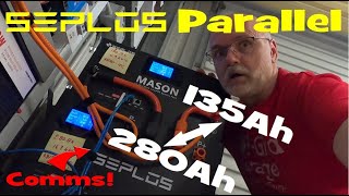 280Ah and 135Ah batteries with different BMS in parallel. See what happens when discharging...
