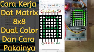 BELAJAR 60 PEMROGRAMAN ARDUINO - Cara Kerja Dot Matrix 8x8 Dual Color Dan Penerapannya.