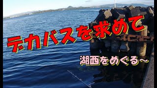 【バス釣り琵琶湖】湖西の浜\u0026内瑚で秋のおかっぱり勝負！でかいバスが釣りたい♪