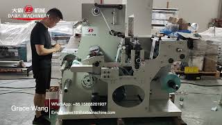 DBFQ-320B Blank Label Rotary Die Cutting Machine With Turret Rewinder And Slitting Unit In Stock