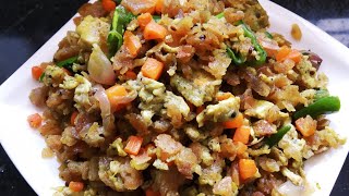 Quick Snack/Breakfast Recipe/With Eggs/Poha/Aval/Flattened Rice