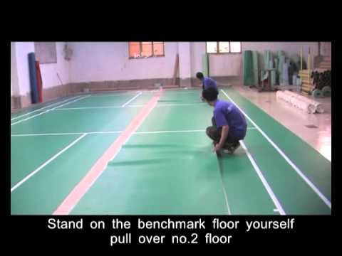 The assemblage order of Haokang badminton court flooring The assemblage order of Haokang badminton court flooring