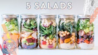 5 MASON JAR Salads ⚡ Meal Prep for #BuzyBeez