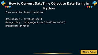 How to Convert DateTime Object to Date String in Python