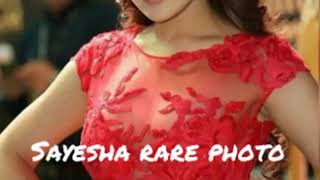 Sayesha red color dress at iifa award finction | arya wife sayesha saigal fun photos
