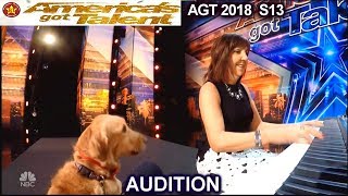Oscar and Pam Singing Dog He's on Key - Full Audition  America's Got Talent 2018 Audition AGT