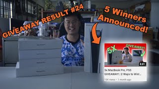 Giveaway Result #24 (5x MacBook Pro, PS5)