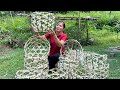 Handmade bamboo baskets weaving, making egg nests for chickens, gardening