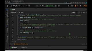 LeetCode solution - 523. Continuous Subarray Sum - TypeScript