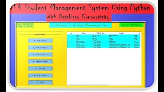 Student Management System Using Python with Database Connectivity #4 | Python mini projects #33