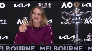 Australian Open 2024 - Aryna Sabalenka savors... her champagne : “Very nice !”