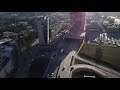 flight over vilnius lithuania frazil ice 4k drone hd video