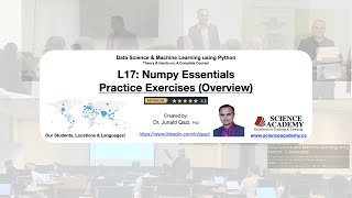 Lecture_17: Numpy Exercises Overview - Data Science & Machine Learning using Python