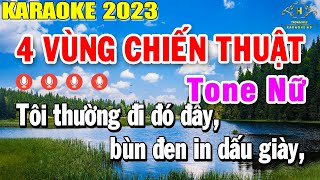 Trên Bốn Vùng Chiến Thuật Karaoke Tone Nữ Nhạc Sống 2023 | Trọng Hiếu