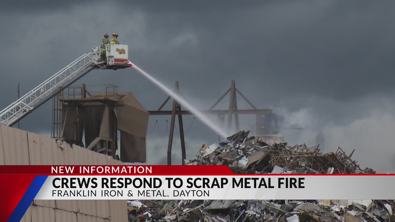 Crews Battle Scrap Metal Fire In Dayton - YouTube