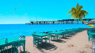 Outdoor Beach Cafe Ambience ☕ Relaxing Ocean Bossa Nova Music & Sea Sounds for Good Mood, Deep Sleep