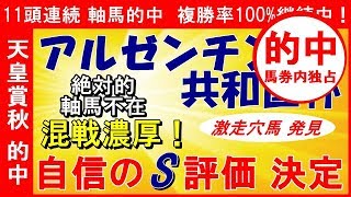 アルゼンチン共和国杯2019予想【自信のS評価 決定】絶対的軸馬不在！？なら この伏兵がS評価！激走穴馬も発見！！