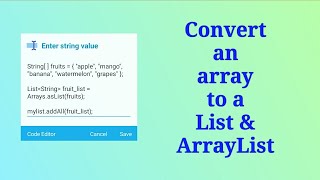 Convert an array to List and ArrayList