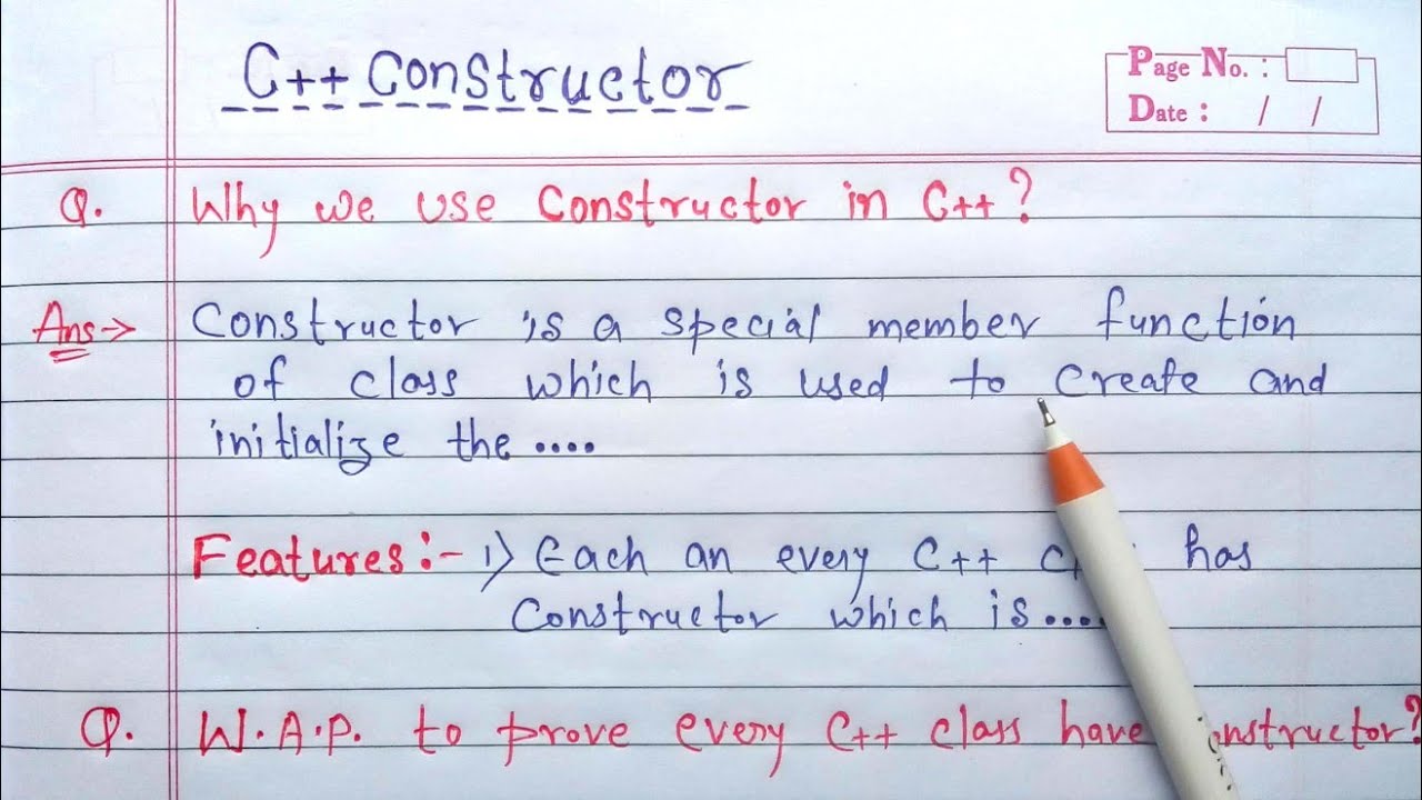 Why We Use Constructor? | Every C++ Class Has Constructor Either Given ...