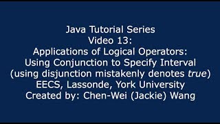 EECS1021 Java Tutorial 13