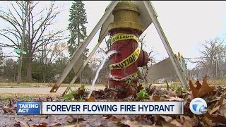 Broken hydrant keeps flowing