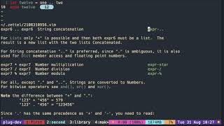 Vimscript Tutorial: String ( concatenation single dot & double dot )