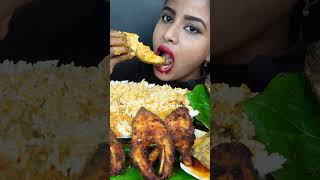 ASMR Eating Spicy Matka Fish Curry,Katla King Fish Fry Masala,Rice Big bites ASMR Eating Mukbang