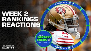 Week 2 Rankings Reactions | Fantasy Focus 🏈