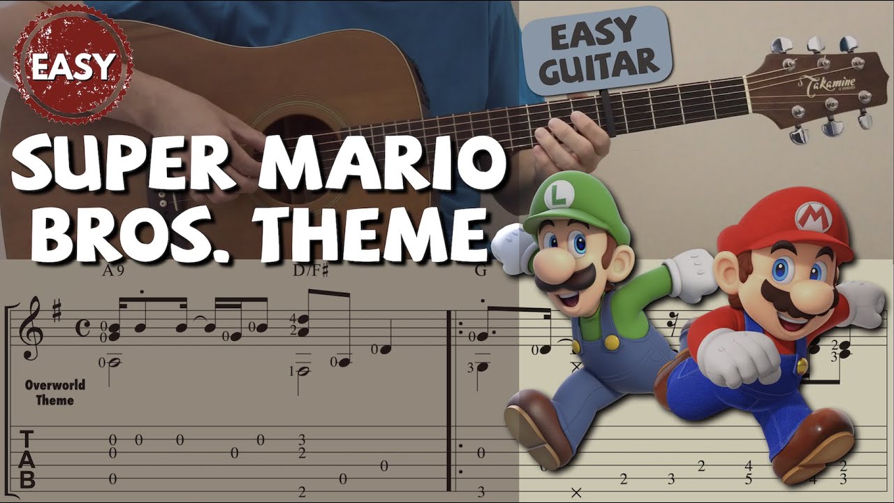 Super Mario Bros Theme (Easy Guitar) [Notation + TAB] - YouTube