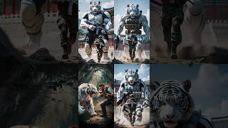 Ai creation of fusion Short White Tiger and shooter man hybrid #ytshorts #trendingshorts #foryou