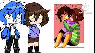 sans and frisk react to ships //frans❤️💙//