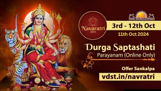 Navratri Day 9 - Durga Saptashati Parayan | 11 Oct 2024 | Live From VDS Bangalore Ashram