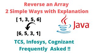 Java program to Reverse an Array | TCS, Infosys, Cognizant Frequently Asked Question 😲