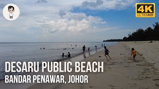 Walking Around Desaru Public Beach | Bandar Penawar | Johor Malaysia | Walking Tour 2022 [4K]