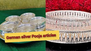 😍🥰 German silver Pooja articles 😍🥰 German silver trays | Kamakshi kundulu | plates | Kumkum bharina