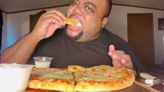 Cheese pizza mukbang