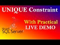 UNIQUE Constraint |   SQL Tutorial for beginners
