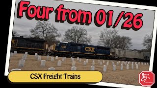 Four CSX Freight Trains on 1/26/2025 - Including M503-24 / S479-24 / M512-26 / M513-25