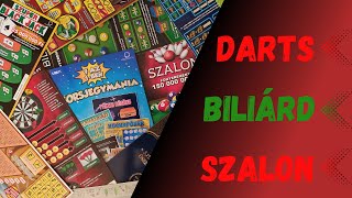 BILIÁRD, DARTS és SZALON sorsjegyek kaparása – egy teljes sorsjegycsaládot lekaparok