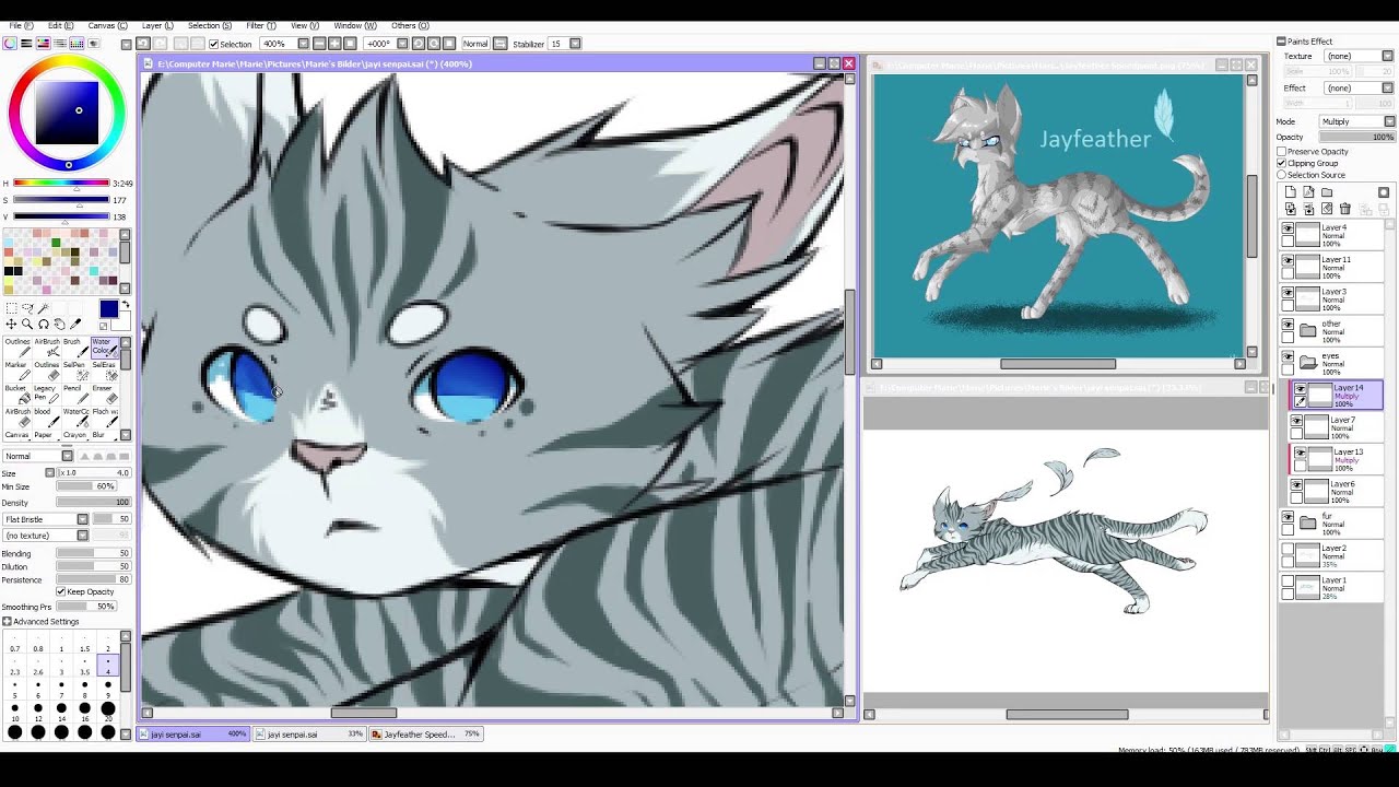 Speedpaint Warrior Cats Jayfeather Painttoolsai Hd Youtube