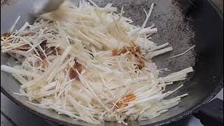 Cooking : Golden Mushroom Stir-Fried Teriyaki (Enoki) เห็ดเข็มทองผัดเทอริยากิ