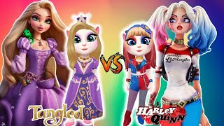 Harley Quinn ♥️💙 Margot Robbie 💋 Tangled Rapunzel 💜🪮 My Talking Angela 2 😍 Cospl