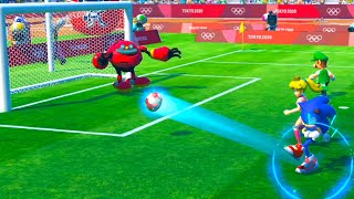 Mario and Sonic at the Tokyo 2020 Olympic Games Football Team Sonic vs Team Peach ,Knuckles