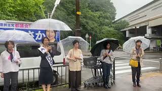 6月28日･岩崎みなこ議員(多摩生活者ネットワーク)応援演説