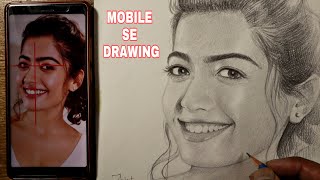 How to draw from mobile | Mobile se tilted face kaise draw karein