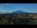 河口湖から見た富士山の空撮、河口湖大橋～かつやま道の駅 4k