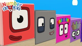 COUNTING NEW NUMBERBLOCKS BY ONE AND HUNDREDS | LEARN TO COUNT 1 - 100 GIANT NUMBERS